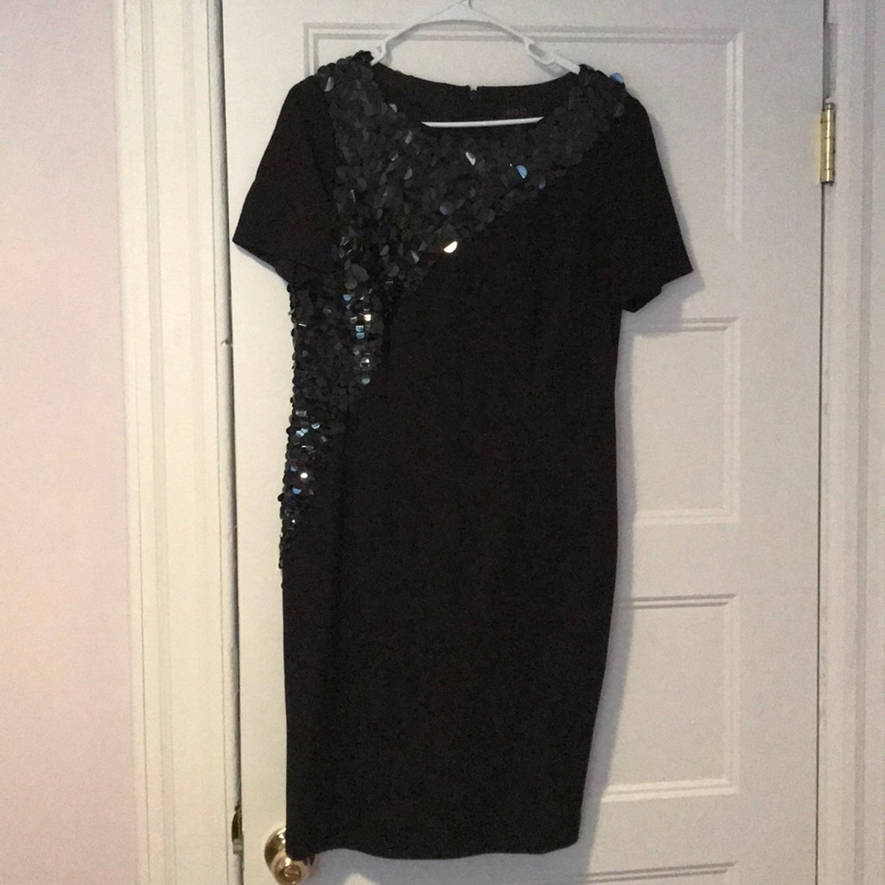 Coast Black dress with black sequins size 10